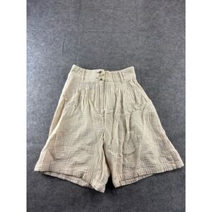 Polygram Womens S High Waisted Textured Gauze Shorts Elastic Back Waist Coastal